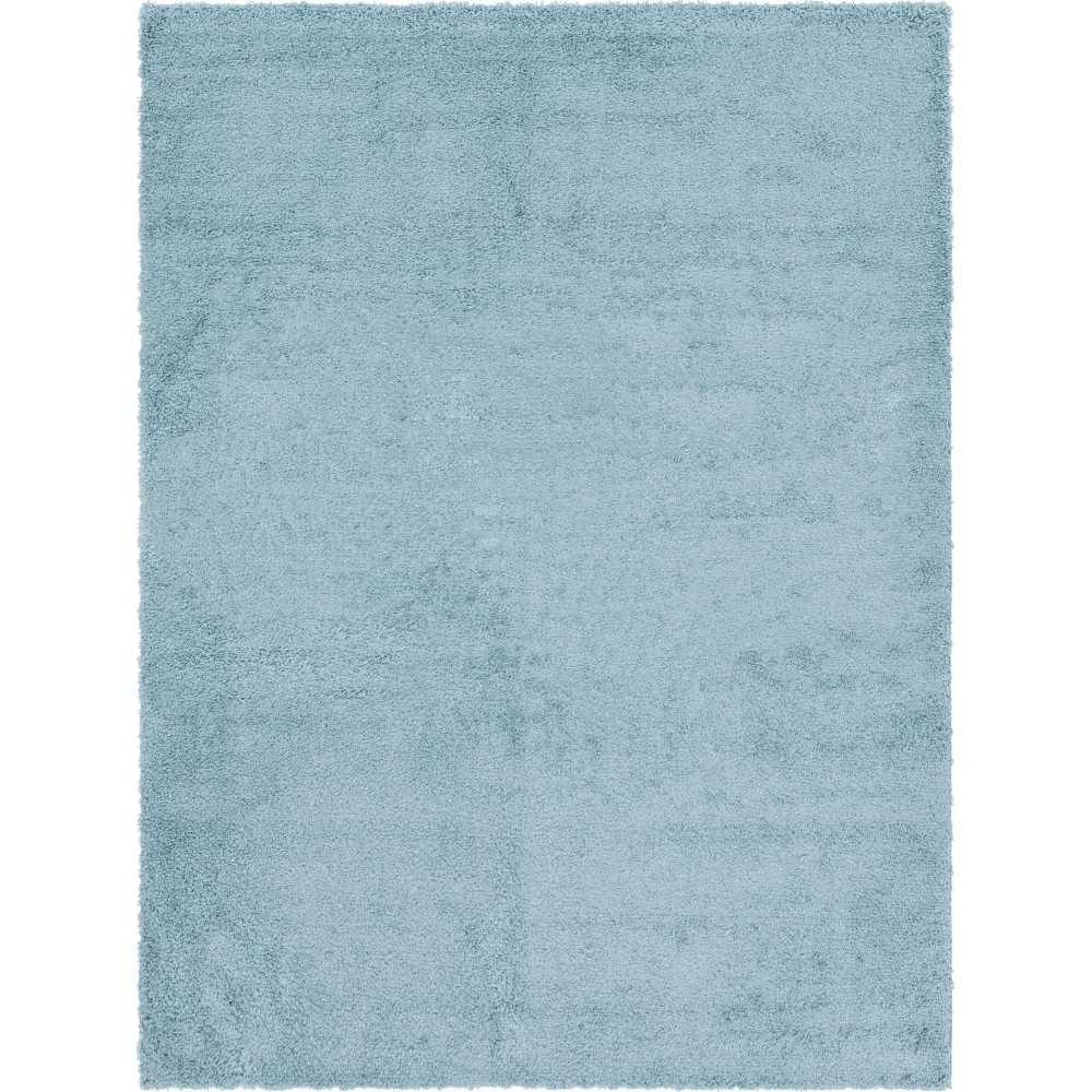 Rug Unique Loom Davos Shag Aqua Rectangular 10' 0 x 13' 0