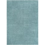 Rug Unique Loom Davos Shag Aqua Rectangular 10' 0 x 14' 0