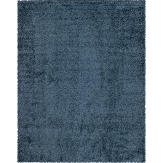 Rug Unique Loom Davos Shag Marine Blue Rectangular 12' 2 x 15' 0