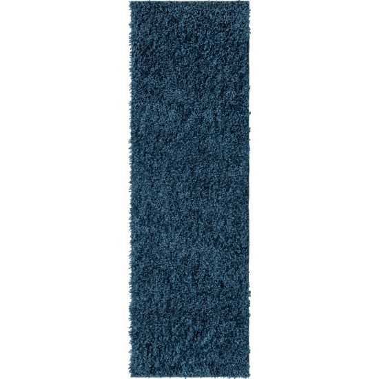 Rug Unique Loom Davos Shag Marine Blue Runner 2' 2 x 6' 7