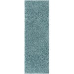 Rug Unique Loom Davos Shag Aqua Runner 2' 2 x 6' 7