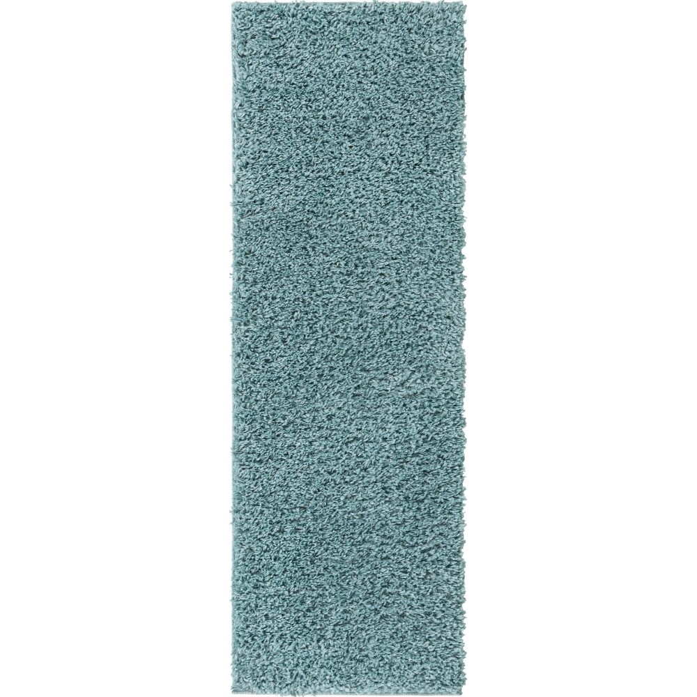 Rug Unique Loom Davos Shag Aqua Runner 2' 2 x 6' 7 Rug Unique Loom Davos Shag Aqua Runner 2' 2 x 6' 7