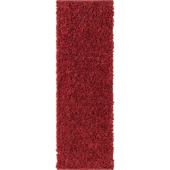 Rug Unique Loom Davos Shag Poppy Runner 2' 2 x 6' 7