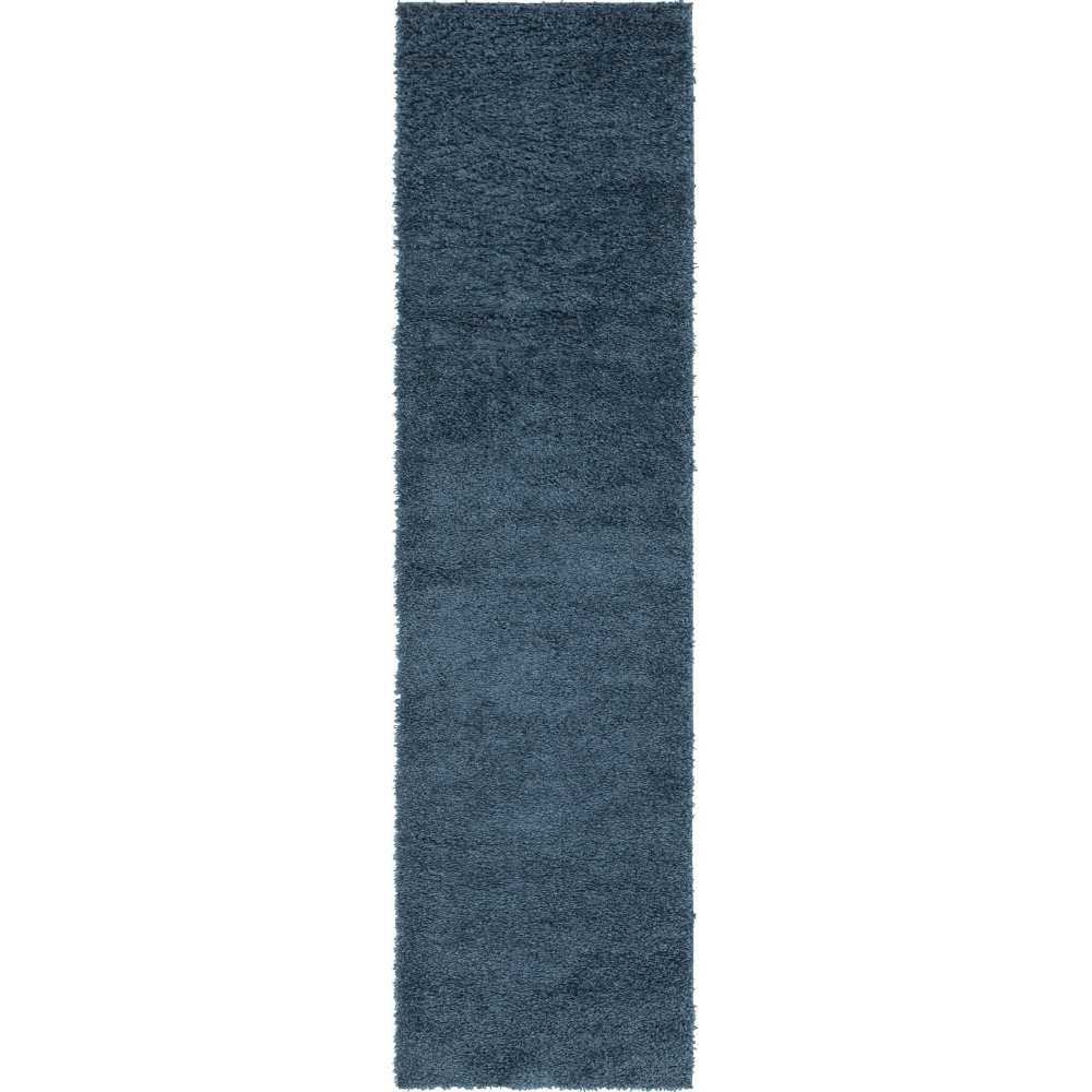 Rug Unique Loom Davos Shag Marine Blue Runner 2' 7 x 10' 0