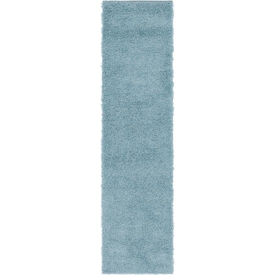 Rug Unique Loom Davos Shag Aqua Runner 2' 7 x 10' 0