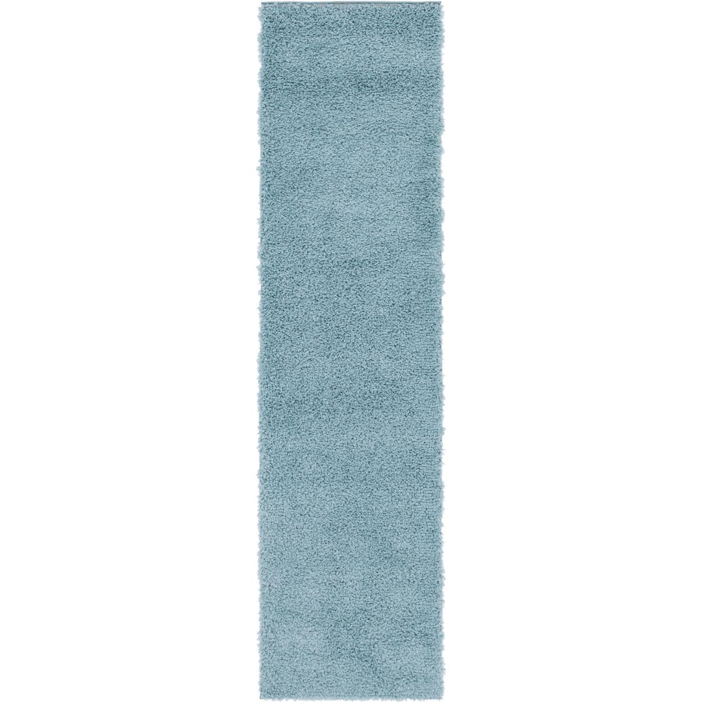 Rug Unique Loom Davos Shag Aqua Runner 2' 7 x 10' 0 Rug Unique Loom Davos Shag Aqua Runner 2' 7 x 10' 0