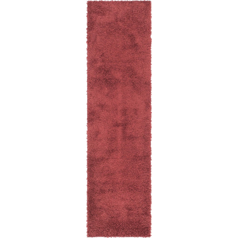 Rug Unique Loom Davos Shag Poppy Runner 2' 7 x 10' 0