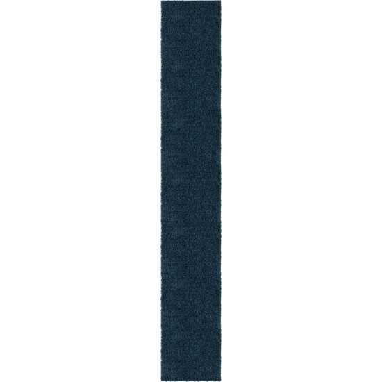 Rug Unique Loom Davos Shag Marine Blue Runner 2' 7 x 16' 5