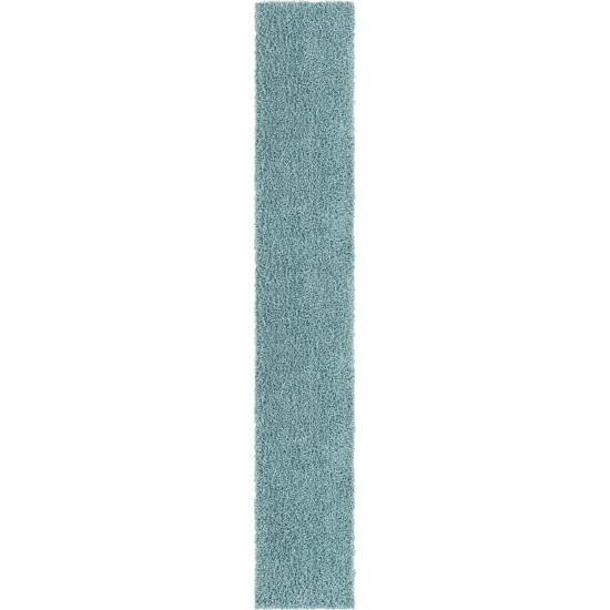 Rug Unique Loom Davos Shag Aqua Runner 2' 7 x 16' 5