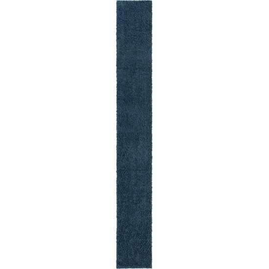 Rug Unique Loom Davos Shag Marine Blue Runner 2' 7 x 20' 0