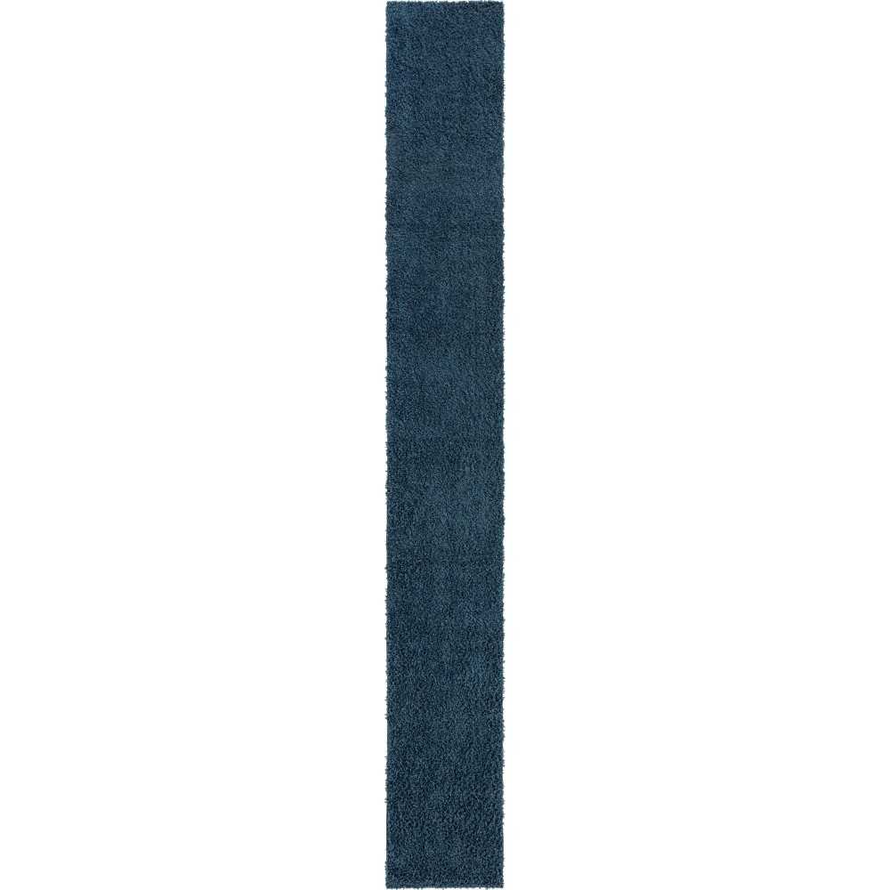 Rug Unique Loom Davos Shag Marine Blue Runner 2' 7 x 20' 0