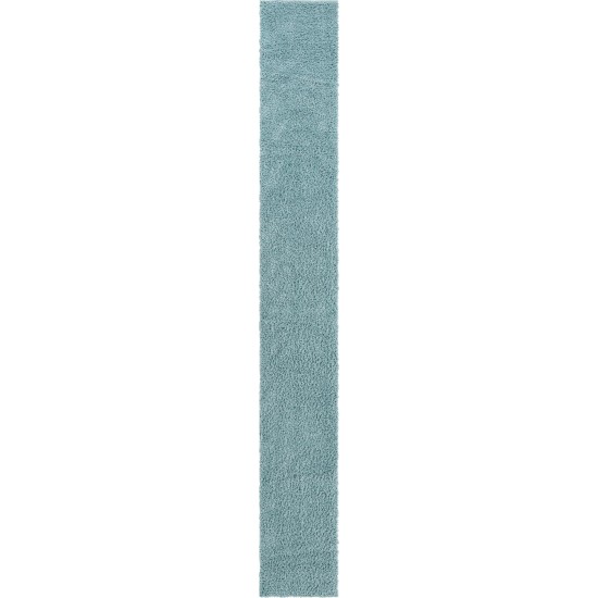 Rug Unique Loom Davos Shag Aqua Runner 2' 7 x 20' 0