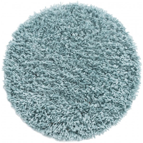 Rug Unique Loom Davos Shag Aqua Round 2' 0 x 2' 0