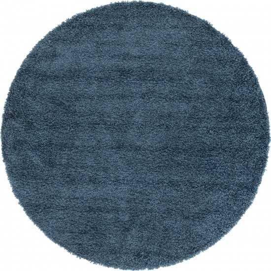 Rug Unique Loom Davos Shag Marine Blue Round 3' 3 x 3' 3