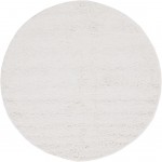 Rug Unique Loom Davos Shag Ivory Round 4' 0 x 4' 0
