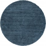 Rug Unique Loom Davos Shag Marine Blue Round 5' 0 x 5' 0