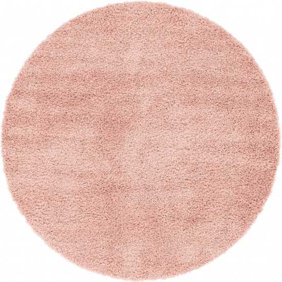 Rug Unique Loom Davos Shag Dusty Rose Round 6' 7 x 6' 7