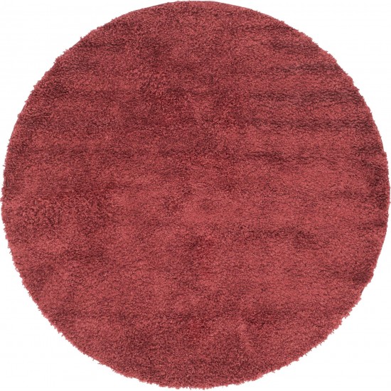 Rug Unique Loom Davos Shag Poppy Round 6' 7 x 6' 7