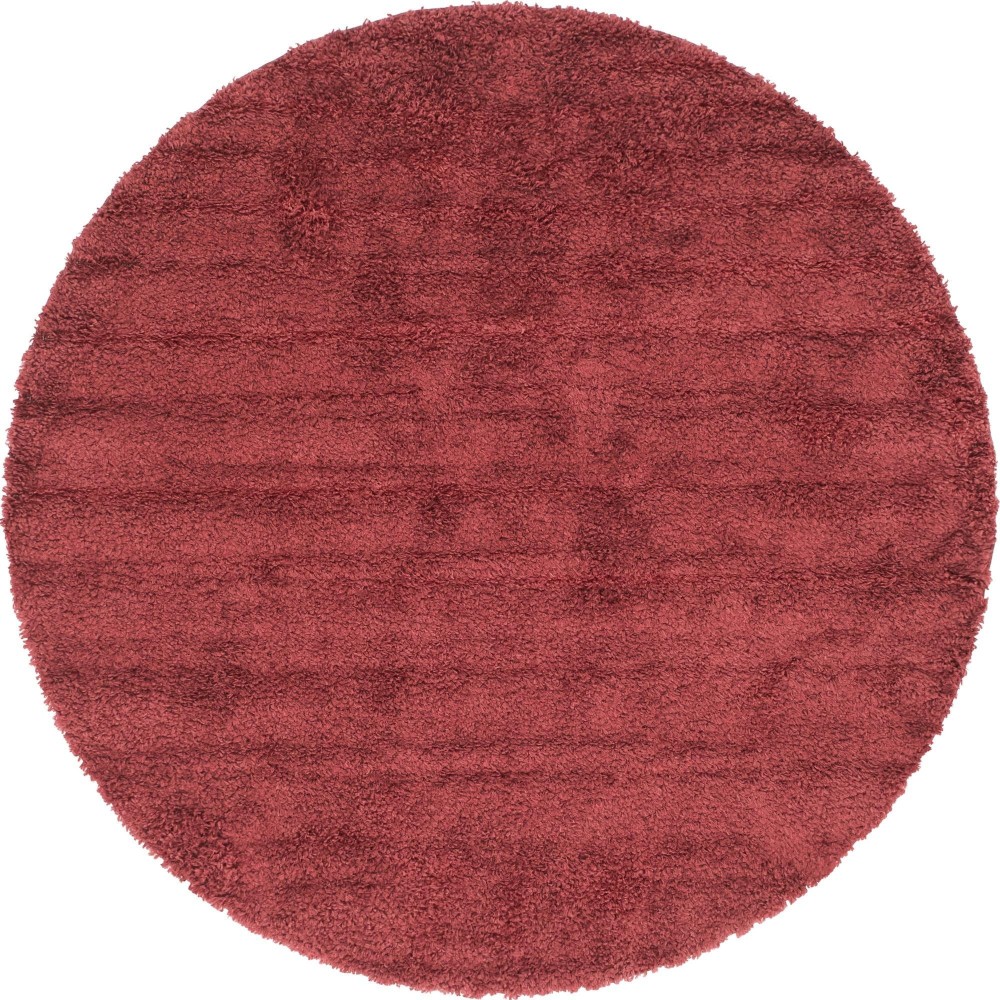 Rug Unique Loom Davos Shag Poppy Round 8' 0 x 8' 0