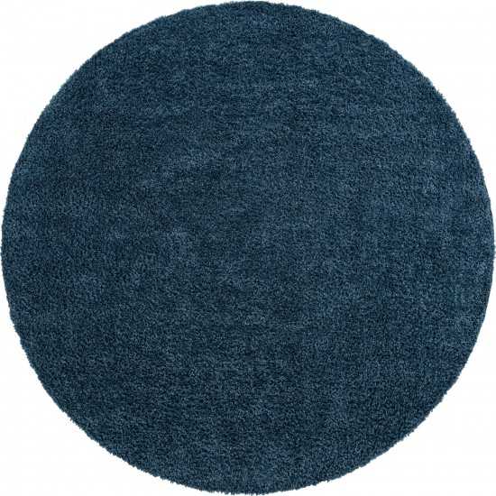 Rug Unique Loom Davos Shag Marine Blue Round 10' 0 x 10' 0