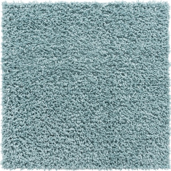 Rug Unique Loom Davos Shag Aqua Square 3' 3 x 3' 3