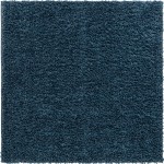 Rug Unique Loom Davos Shag Marine Blue Square 5' 0 x 5' 0