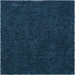 Rug Unique Loom Davos Shag Marine Blue Square 8' 0 x 8' 0