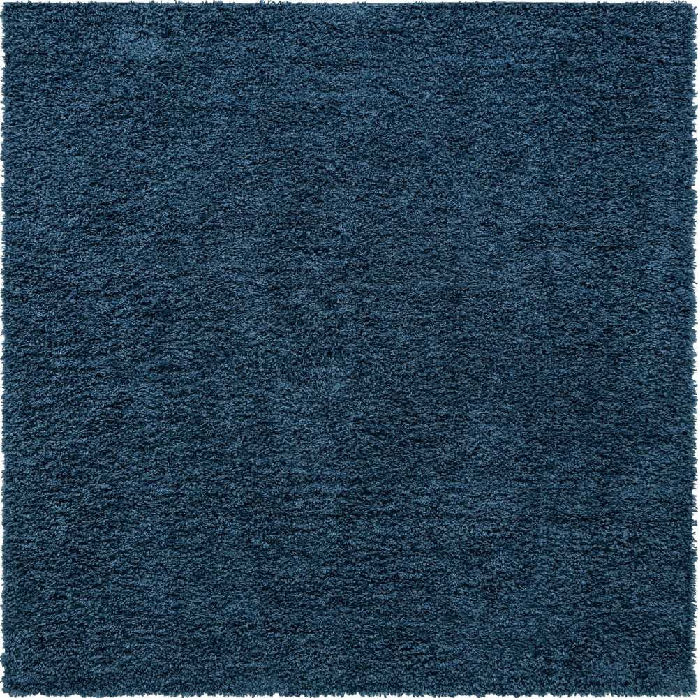 Rug Unique Loom Davos Shag Marine Blue Square 8' 0 x 8' 0