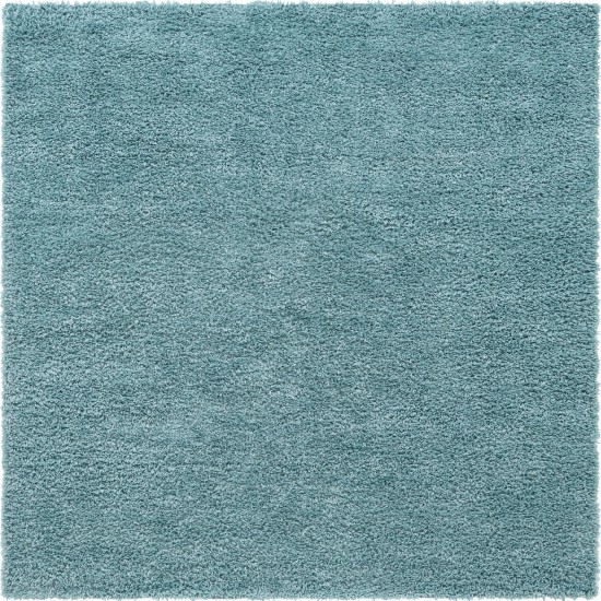 Rug Unique Loom Davos Shag Aqua Square 8' 0 x 8' 0