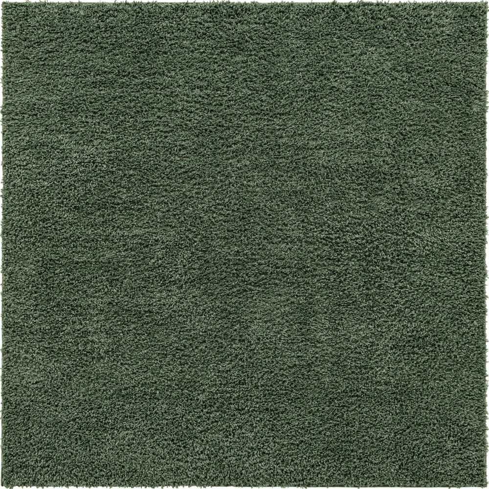 Rug Unique Loom Davos Shag Sage Square 8' 0 x 8' 0
