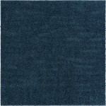 Rug Unique Loom Davos Shag Marine Blue Square 10' 0 x 10' 0