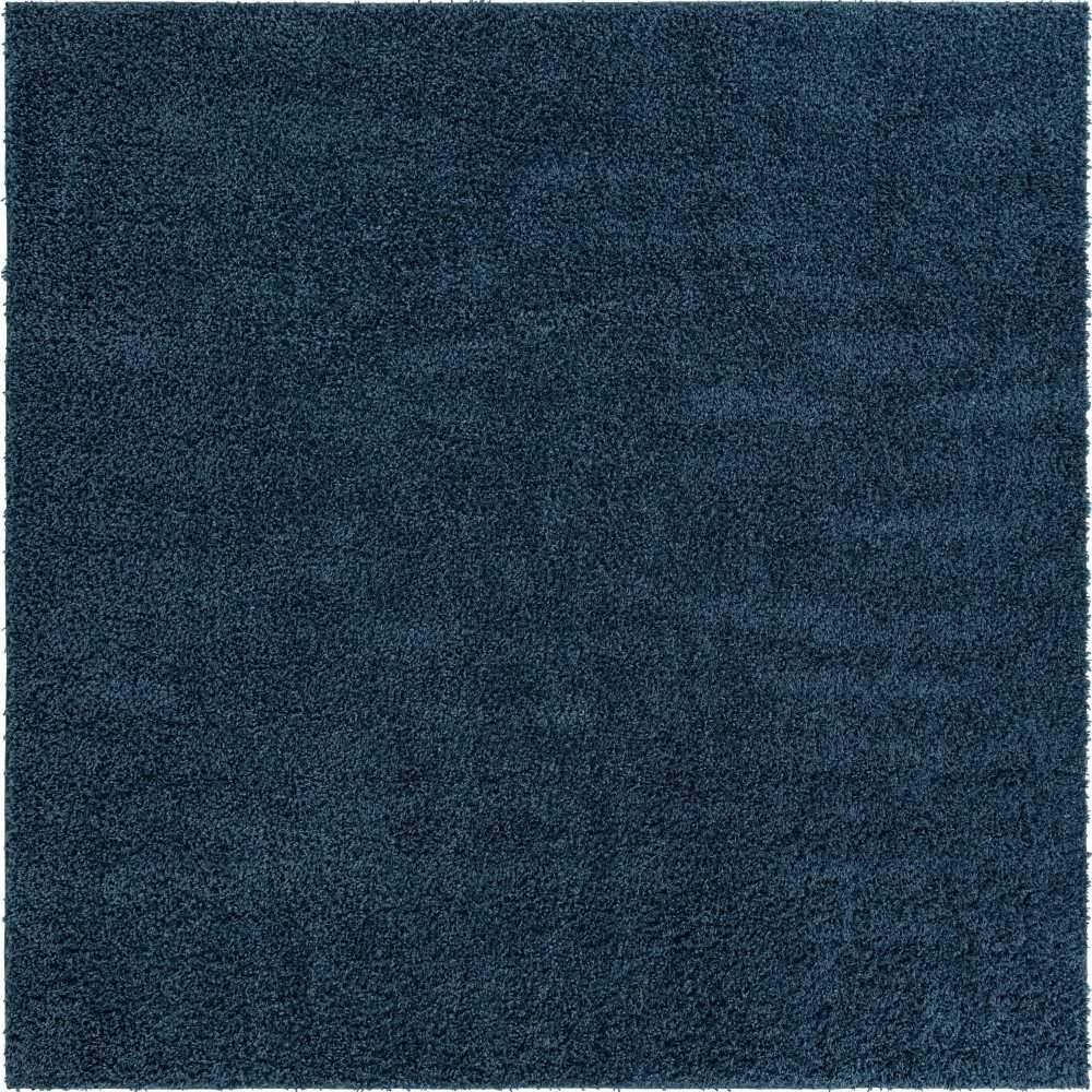 Rug Unique Loom Davos Shag Marine Blue Square 10' 0 x 10' 0