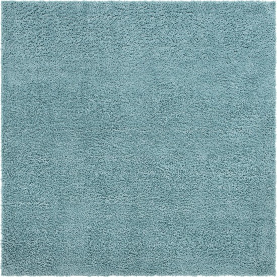 Rug Unique Loom Davos Shag Aqua Square 10' 0 x 10' 0