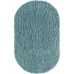 Rug Unique Loom Davos Shag Aqua Oval 3' 3 x 5' 3
