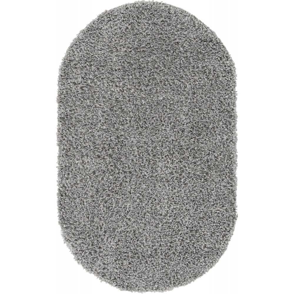 Rug Unique Loom Davos Shag Sterling Oval 3' 3 x 5' 3