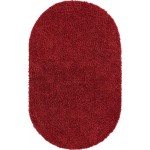 Rug Unique Loom Davos Shag Poppy Oval 5' 0 x 8' 0