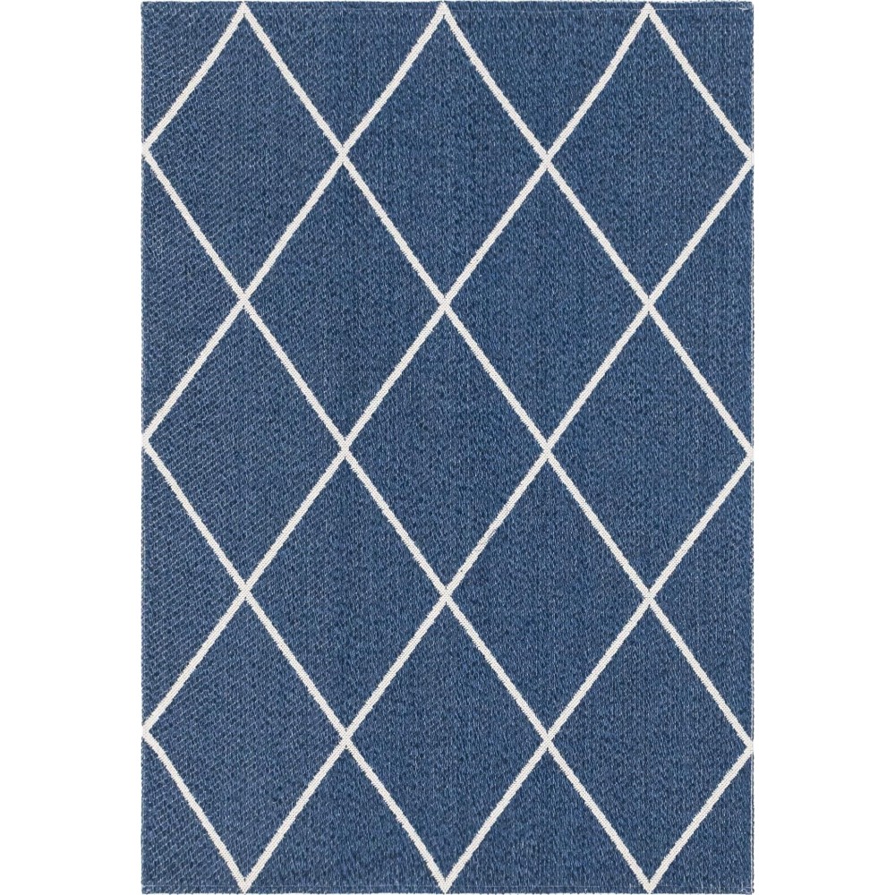 Rug Unique Loom Decatur Navy Blue Rectangular 4' 2 x 6' 0