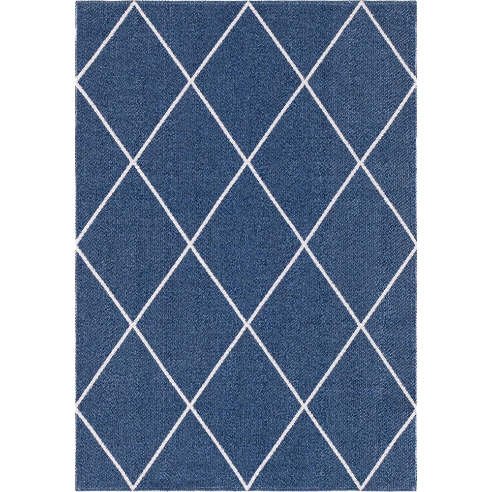 Rug Unique Loom Decatur Navy Blue Rectangular 5' 2 x 7' 5