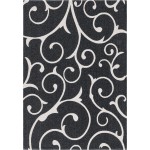 Rug Unique Loom Decatur Black Rectangular 5' 2 x 7' 5