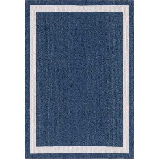 Rug Unique Loom Decatur Navy Blue Rectangular 5' 2 x 7' 5