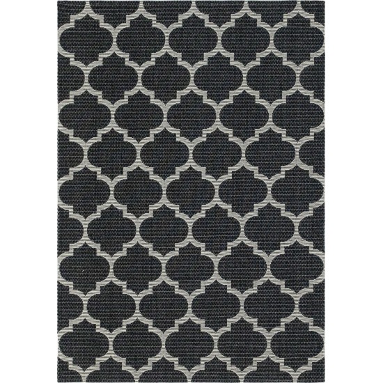 Rug Unique Loom Decatur Black Rectangular 6' 4 x 9' 0