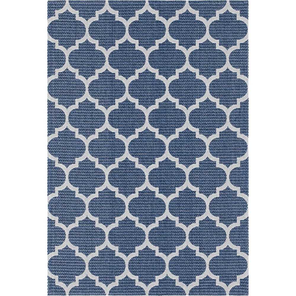 Rug Unique Loom Decatur Navy Blue Rectangular 6' 4 x 9' 0