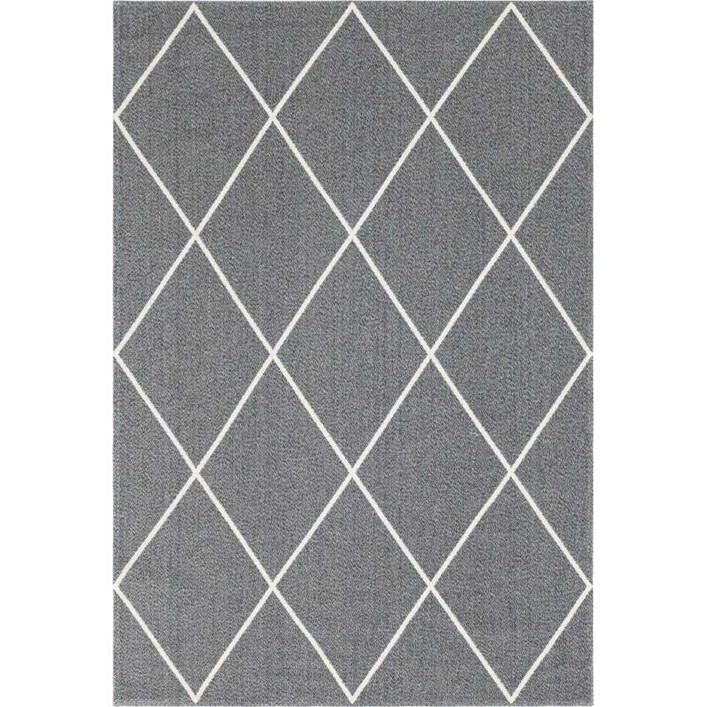 Rug Unique Loom Decatur Dark Gray Rectangular 6' 4 x 9' 0