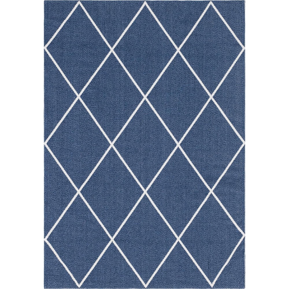 Rug Unique Loom Decatur Navy Blue Rectangular 6' 4 x 9' 0