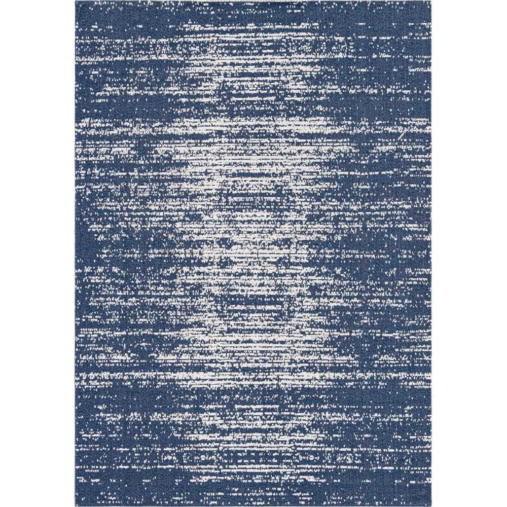 Rug Unique Loom Decatur Navy Blue Rectangular 6' 4 x 9' 0