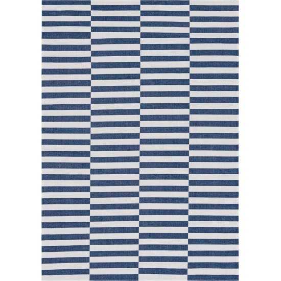 Rug Unique Loom Decatur Navy Blue Rectangular 6' 4 x 9' 0
