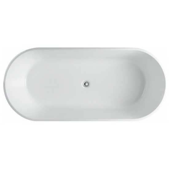 Kube Ovale 67'' White Free Standing Bathtub