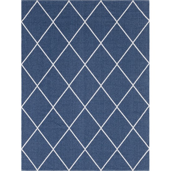 Rug Unique Loom Decatur Navy Blue Rectangular 7' 5 x 10' 0