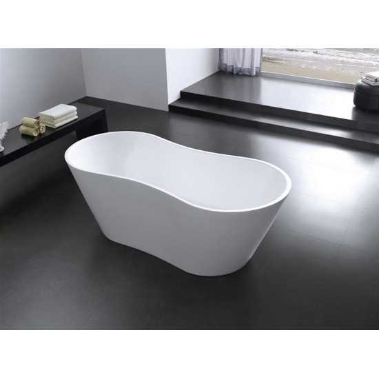 Kube Onde 67'' White Free Standing Bathtub
