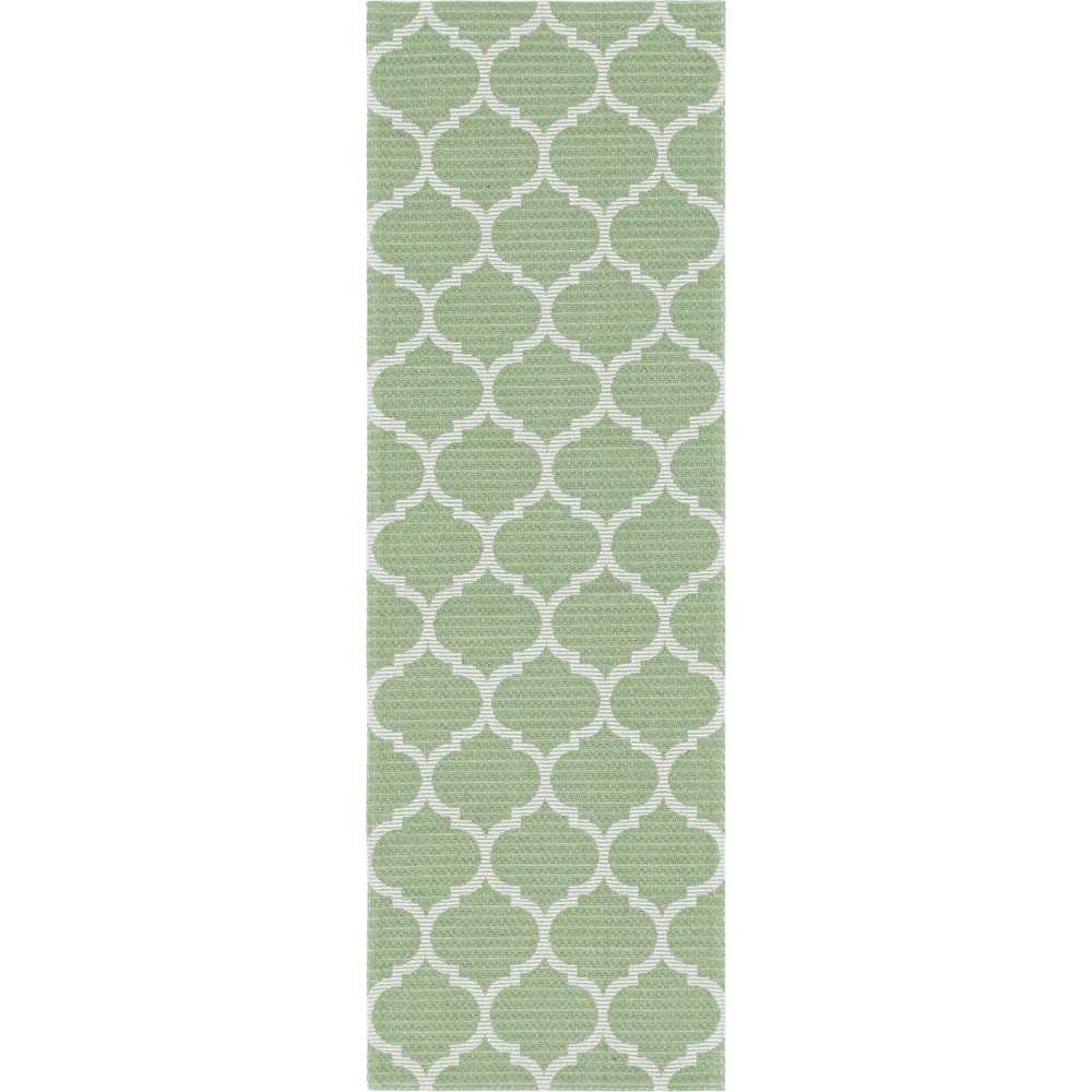 Rug Unique Loom Decatur Green Runner 2' 2 x 6' 0